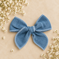 Chambray Bow Clip