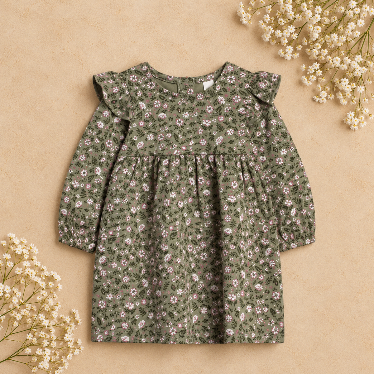 Mika Armhole Ruffle Long Sleeve Dress - Kelsey Floral