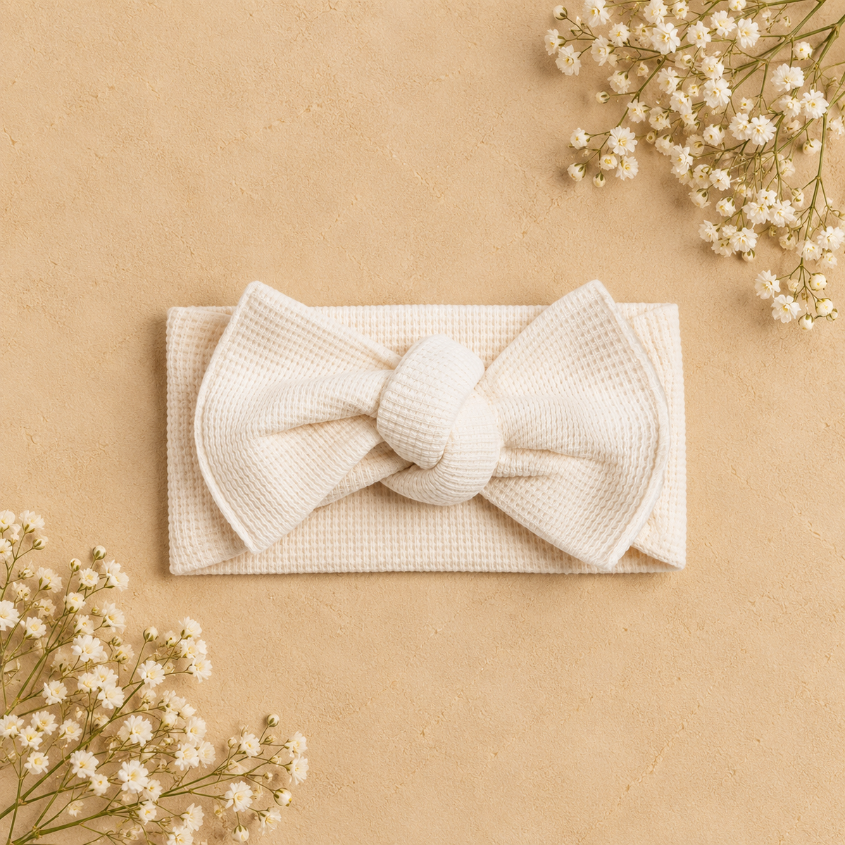 Waffle Bow Wrap - Ivory